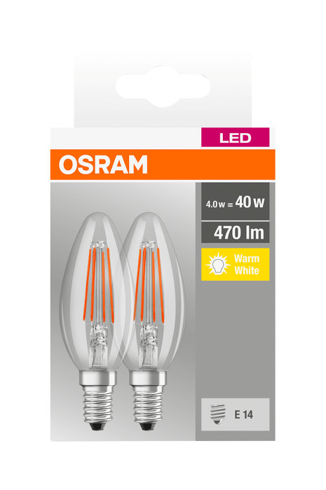 Kronlampa LED 4W E14 2-pack Osram